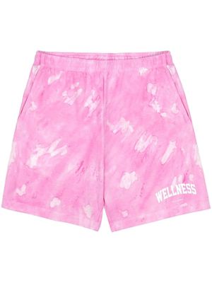 Sporty & Rich short Wellness à motif tie-dye - Rose