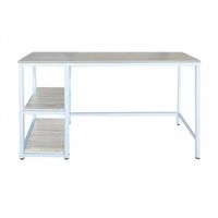Bureau Stoer - computertafel - industrieel design - met opbergruimte - wit bruin