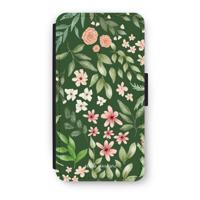 Botanical green sweet flower heaven: iPhone XS Flip Hoesje
