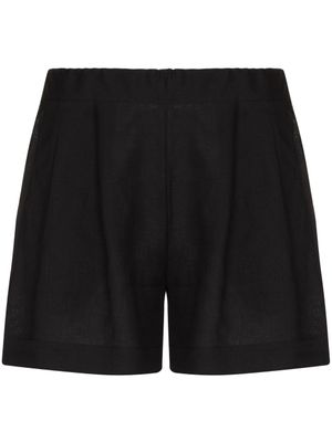 Asceno short en lin biologique à taille élastiquée - Noir