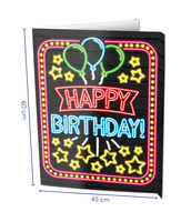 Neon Raambord Happy Birthday (60x45cm)