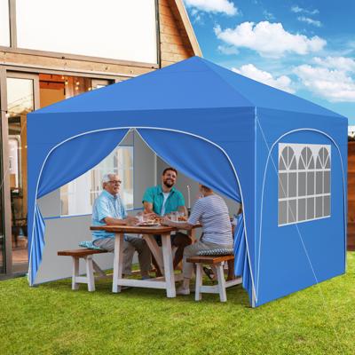 3 x 3 M Paviljoen met 4 Afneembare Zijwanden Tuinzelt Inclusief Rol tas 8 Haringen 4 Ankers Blauw