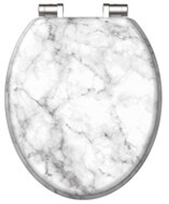 MDF WC-bril MARMOR STONE met soft-close lange levensduur: extreem onbreekbaar en krasbestendig comfort en functie: geruisloos sluiten dankzij de automatische valrem eenvoudig schoon te maken dan