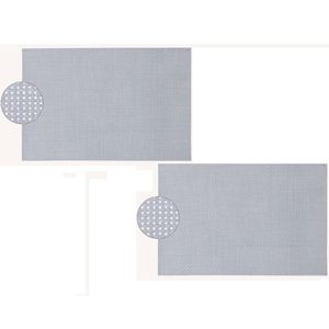 2x Rechthoekige placemats grijs/lila paars kunststof 45 x 30 cm - Placemats