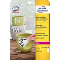 Avery afneembare weerbestendige etiketten Ft 99,1 x 67,7 mm (b x h), wit, doos van 160 etiketten