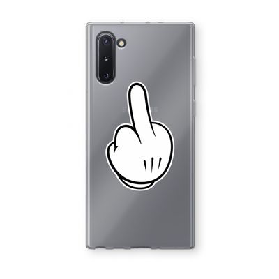 Middle finger white: Samsung Galaxy Note 10 Transparant Hoesje