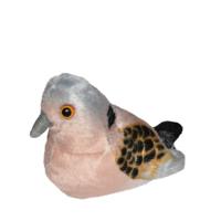 Wild Republic Pluche dieren knuffel tortelduif - vogels - 13 cm - met echt geluid
