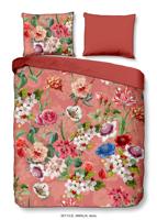 Descanso Dekbedovertrek "bloemen" - Terra - (240x200/220 cm) - Biologisch Katoen satijn