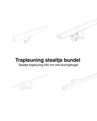 Set staaltjes trapleuningen wit