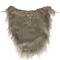 Carnaval/verkleed accessoires baard - half lang - grijs - aan elastiek - kabouter/oude man