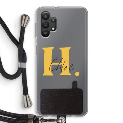 Amber Script: Samsung Galaxy A32 5G Transparant Hoesje met koord