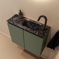Toiletmeubel Mondiaz Ture Dlux | 60 cm | Meubelkleur Army | Eden wastafel Lava Rechts | 1 kraangat