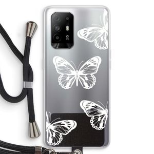 White butterfly: Oppo A94 5G Transparant Hoesje met koord