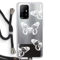 White butterfly: Oppo A94 5G Transparant Hoesje met koord