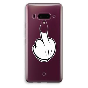 Middle finger black: HTC U12+ Transparant Hoesje