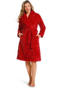 Pastunette  Fake fur damesbadjas luxe - rood