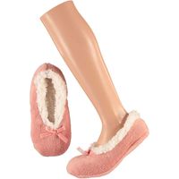 Dames ballerina sloffen/pantoffels roze maat 37-39 - thumbnail