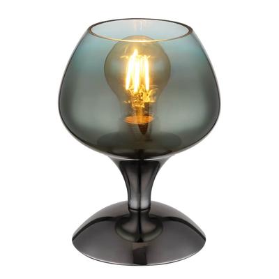 Globo Gunmetal tafellampMaxy met groen glas Ø 15cm - 15548T4
