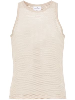 Courrèges débardeur en résille à patch logo - Tons neutres