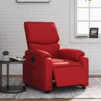 Fauteuil verstelbaar elektrisch kunstleer rood