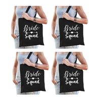 6x Vrijgezellenfeest Bride Squad tasje zwart/ goodiebag dames - thumbnail