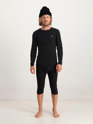 Poederbaas Thermoset Heren Lightweight - Thermoshirt + Thermolegging - Zwart-S