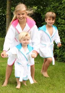 Sinterklaas badjas aanbieding-wit/aquablauw-128/140