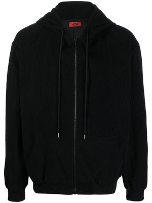 424 hoodie texturé à logo brodé - Noir