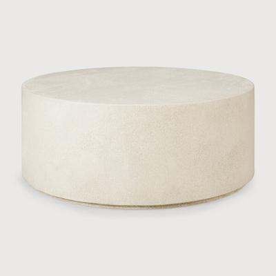 Ethnicraft Ronde Salontafel 'Elements' Microcement, 80cm, kleur Off White