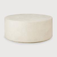 Ethnicraft Ronde Salontafel 'Elements' Microcement, 80cm, kleur Off White