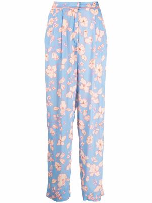 Forte Forte pantalon droit à fleurs - Bleu