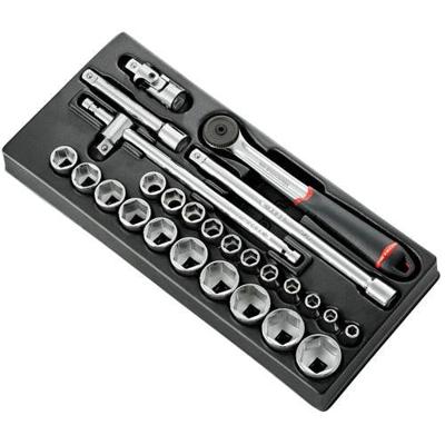 Facom Module 6-kant metrische doppen 1/2” - 26 stuks - S.161B - MOD.S161-46