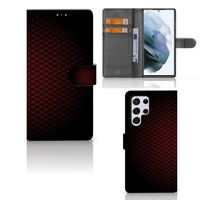 Samsung Galaxy S22 Ultra Telefoon Hoesje Geruit Rood - thumbnail