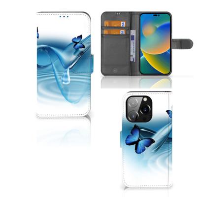 iPhone 14 Pro | Telefoonhoesje | Met pasjeshouder | Vlinders