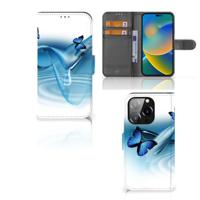 iPhone 14 Pro | Telefoonhoesje | Met pasjeshouder | Vlinders