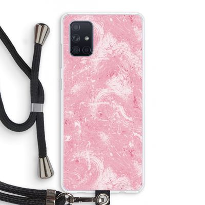 Abstract Painting Pink: Samsung Galaxy A71 Transparant Hoesje met koord