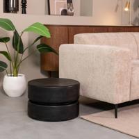 LABEL51 Ronde Salontafel 'Milly' Zwart Mangohout, 50 cm