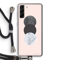 Marmeren cirkels: Samsung Galaxy S21 Plus Transparant Hoesje met koord