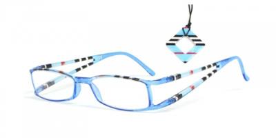 HIP Leesbril gestreept dubbel aqua/zwart - +1.0