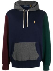 Polo Ralph Lauren hoodie colour block à lien de resserrage - Bleu