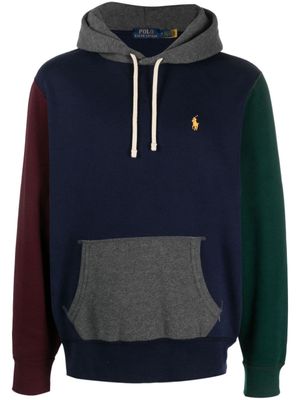 Polo Ralph Lauren hoodie colour block à lien de resserrage - Bleu