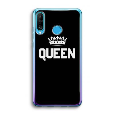 Queen zwart: Huawei P30 Lite Transparant Hoesje