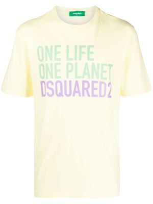 DSQUARED2 t-shirt à logo imprimé - Jaune