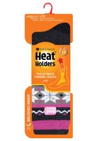 Heat Holders Ladies socks lite fairisle maat 4-8 rivington blac (1 Paar)
