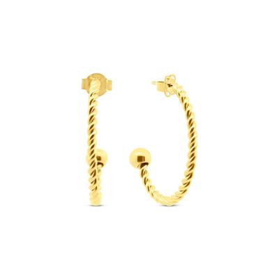 Oorbellen hoops twist | 13-15 mm - Stainless steel - Goud - 13 mm