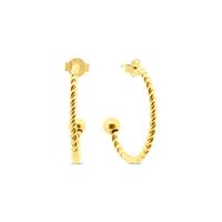 Oorbellen hoops twist | 13-15 mm - Stainless steel - Goud - 13 mm