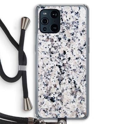 Gespikkelde marmer: Oppo Find X3 Transparant Hoesje met koord
