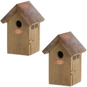 2x Vogelhuisjes/nestkastjes winterkoning 20 cm