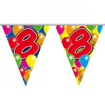 Leeftijd vlaggenlijn - 8 jaar - 10 meter - verjaardag versiering - vlaggetjes Leeftijd vlaggenlijn - 8 jaar - 10 meter - verjaardag versiering - vlaggetjes