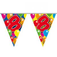 Leeftijd vlaggenlijn - 8 jaar - 10 meter - verjaardag versiering - vlaggetjes